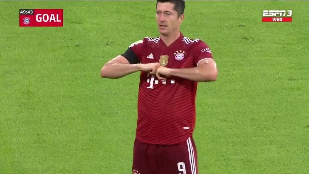 Lewandowski puso en ventaja al Bayern. Captura/ESPN
