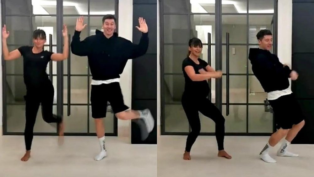 Lewandowski e sua esposa quebram o TikTok com uma divertida dança. TikTok/annalewandowska