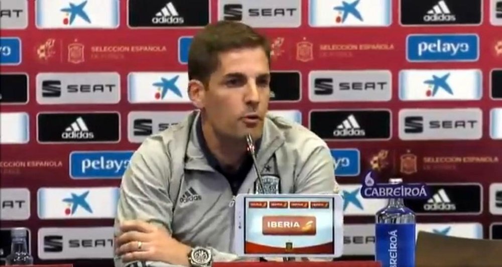 Robert Moreno falou em coletiva de imprensa. Captura/Twitter/SeFutbol