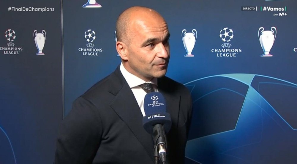Roberto Martinez praised Courtois. Screenshot/Vamos