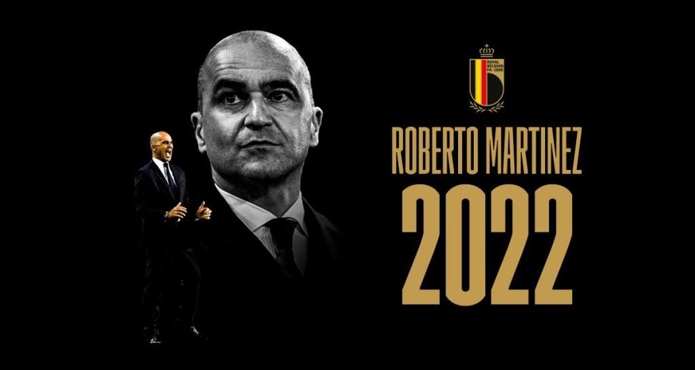 Roberto Martínez renovou como treinador da Bélgica até 2022. Twitter/BelgianRedDevils