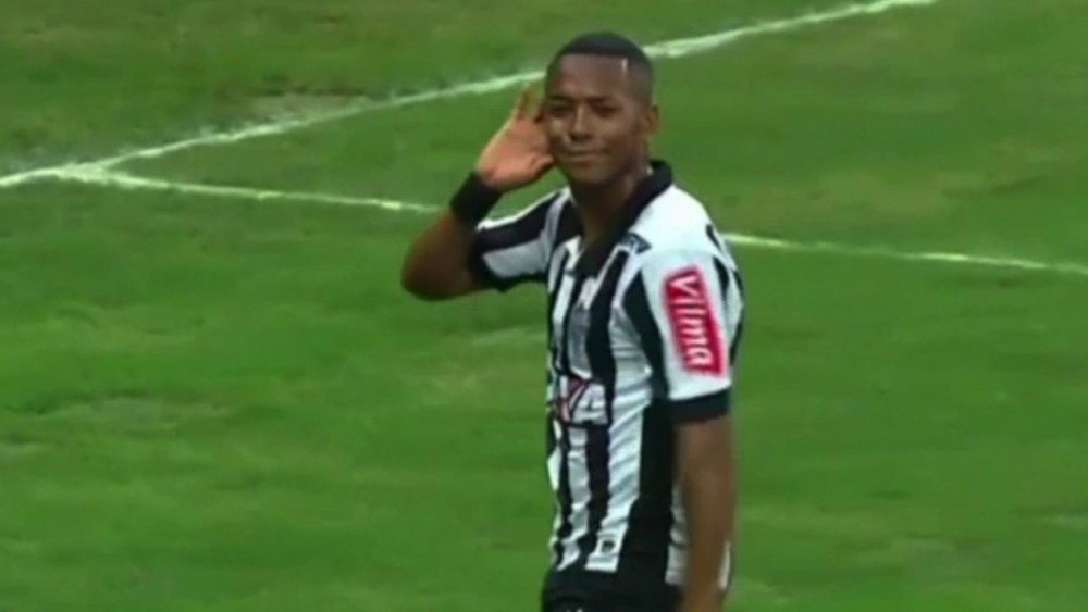 Robinho, celebrando un gol con el Atlético Mineiro ante el Cruzeiro. Twitter