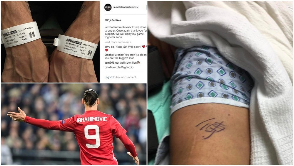 Fixed and stronger - Zlatan Ibrahimovic shares recovery update. AFP/Instagram