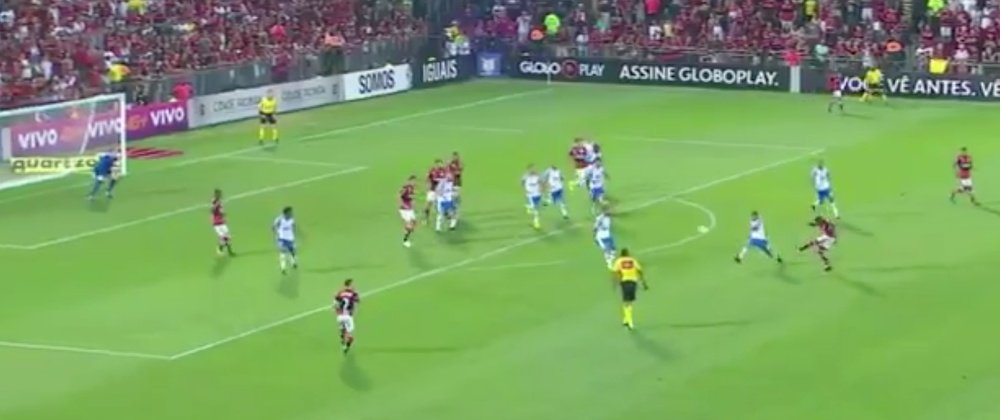 Rodinei puso el empate en el marcador en el choque entre Flamengo y Avaí. Twitter/Premiere