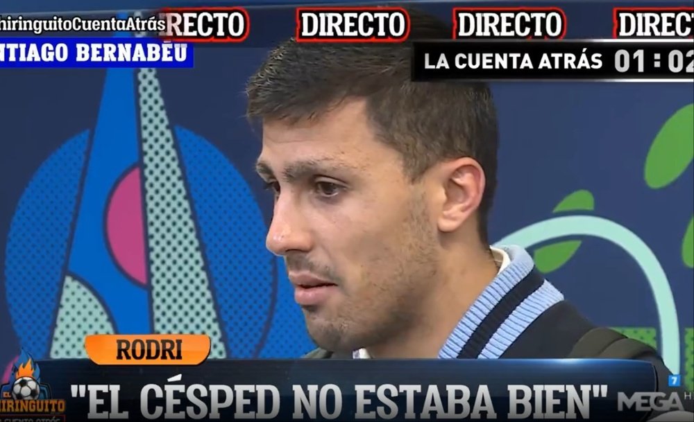 Rodri backed Guardiola's words on the Santiago Bernabeu grass. Screenshot/MegaHD