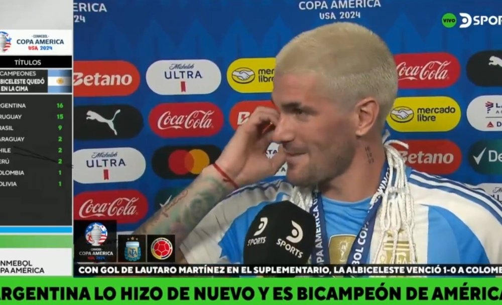 De Paul spoke about Messi's importance in the Argentina squad. Screenshot/DSports