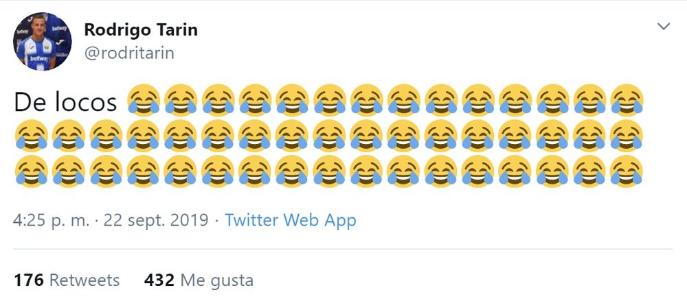 Rodrigo Tarín manifestó su desacuerdo con la acción arbitral a través de Twitter. Twitter/rodritarin