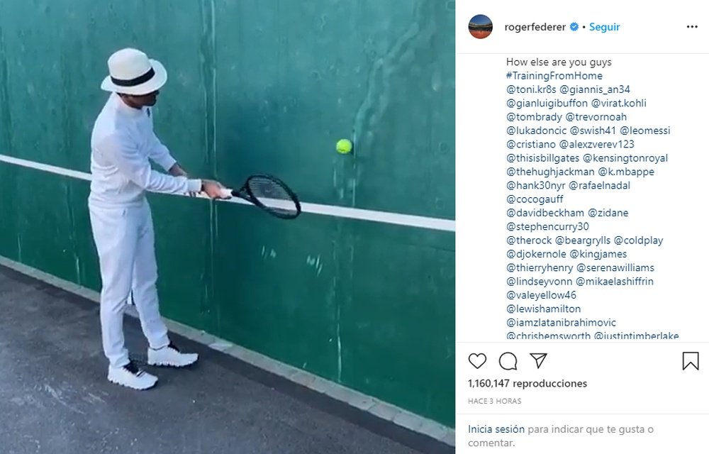 Federer retó a muchos futbolistas. Captura/Instagram/rogerfederer