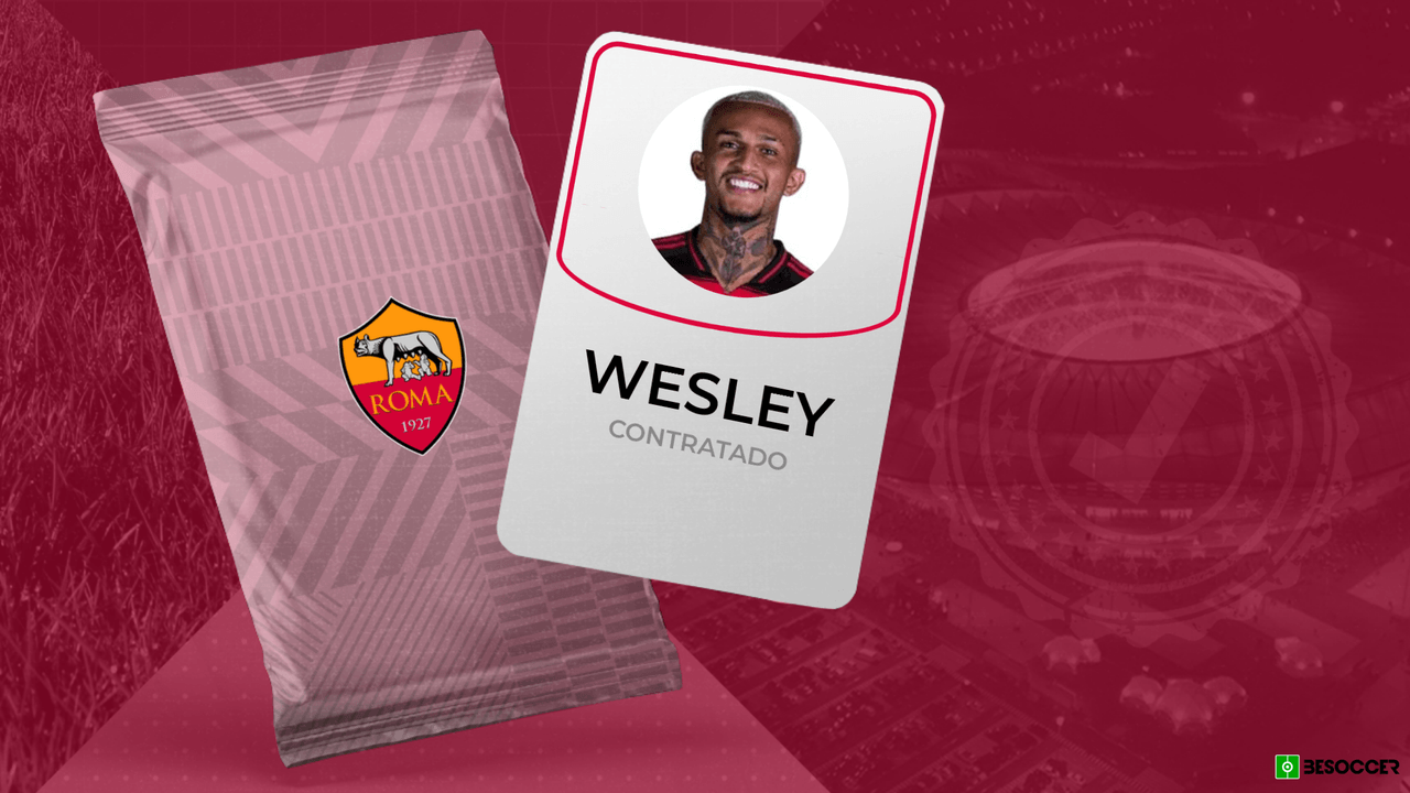 Roma anuncia oficialmente a contratação de Wesley, ex-Flamengo