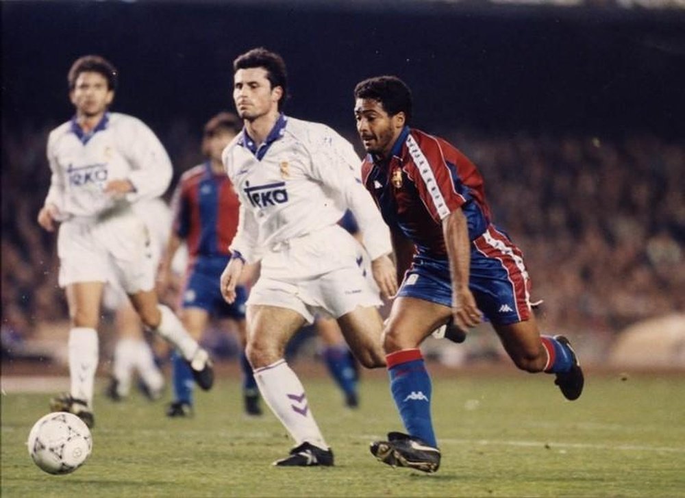 Romario, lors du match entre Real Madrid et Barcelone de la saison 93-94. FCBarcelone