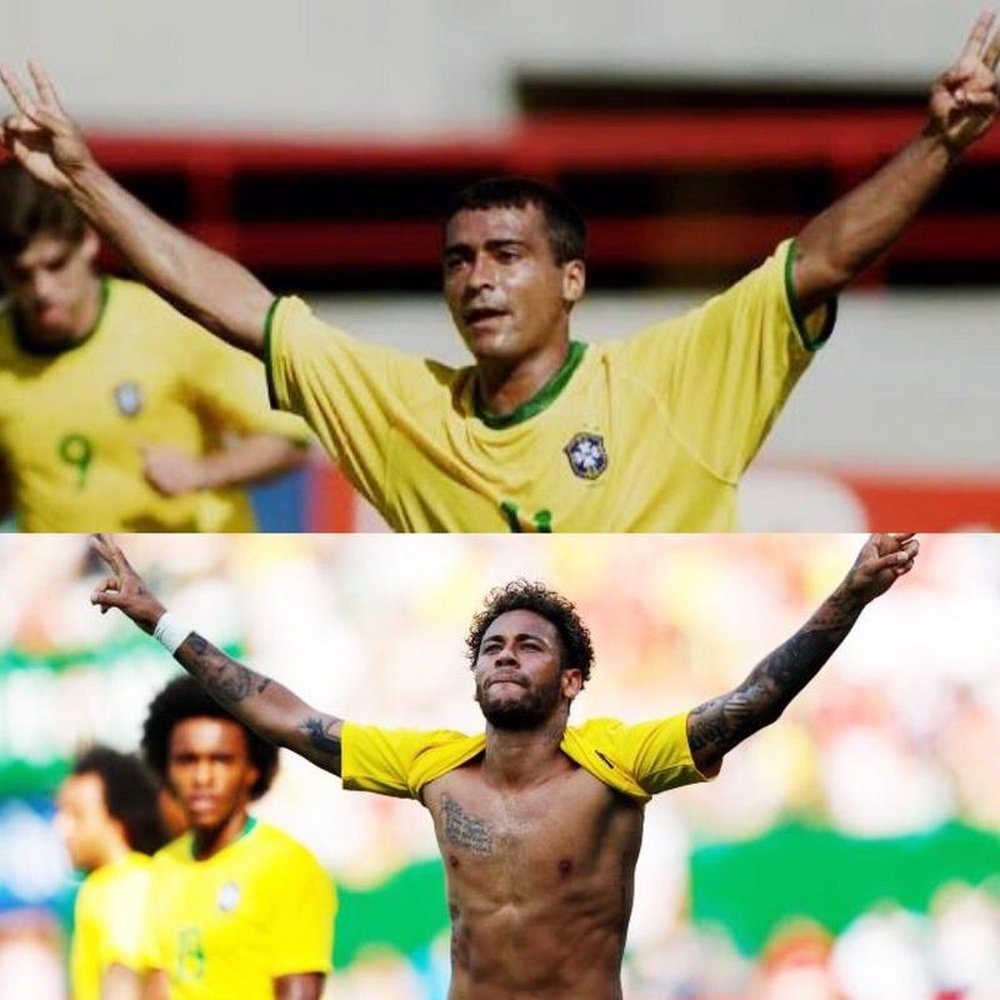 Romário homenageou Neymar. Twitter @RomarioOnze