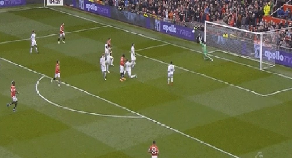 Lukaku's effort deflected in off Alfie Mawson. Twitter