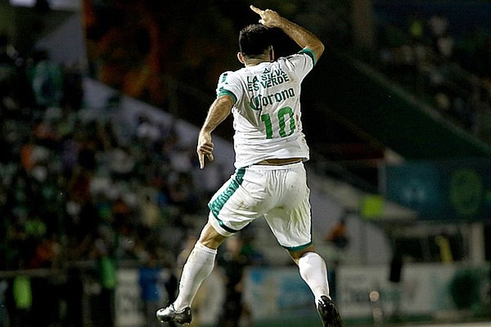 Romero celebra el primer gol de Chiapas en el Clausura 2016. Twitter
