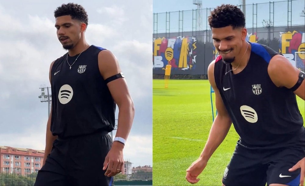 Araujo ruptured the hamstring tendon in his right thigh. Screenshots/FCBarcelona