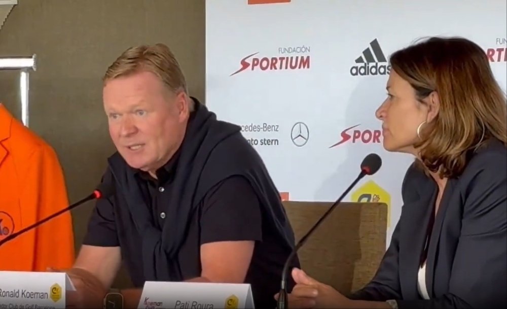 Koeman watches Barcelona's day-to-day life from afar. Screenshot/X/victor_nahe