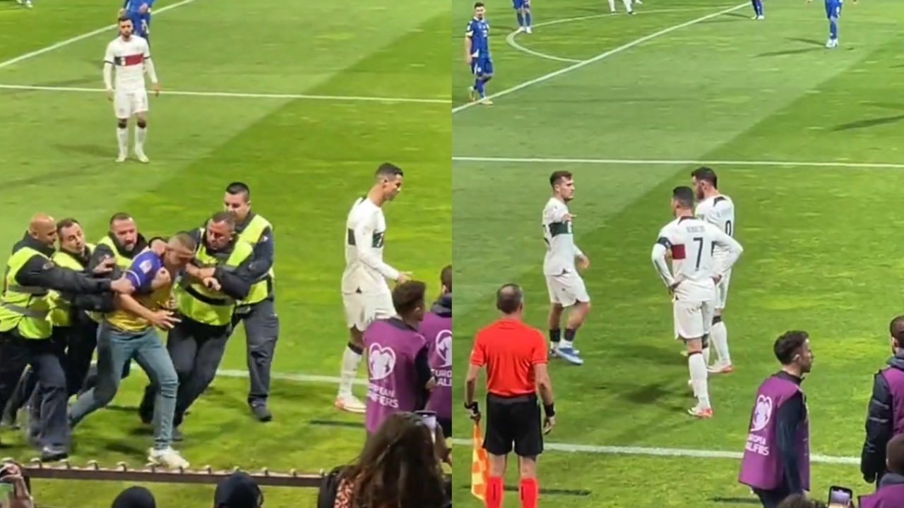 Ronaldo attacked by pitch invader at Euro 2024 qualifier