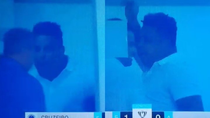 Ronaldo celebró el pase de Cruzeiro a octavos de final de la Copa. Capturas/FoxSoccerPlus