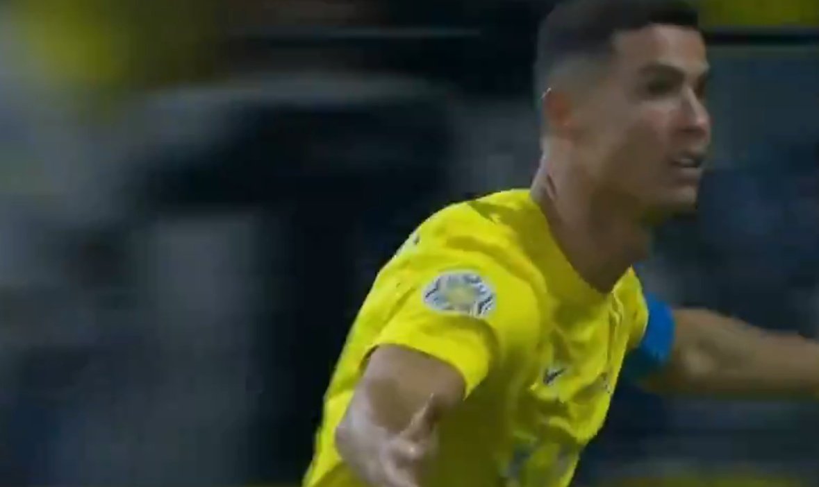 Ronaldo scored his second goal of the match in the 98th minute. Screenshot/SSC