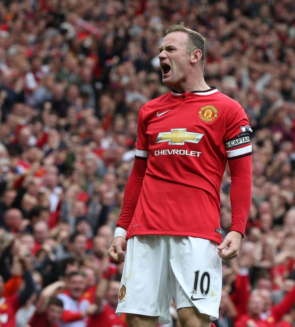Rooney, celebrando un tanto con el United. ManUtd