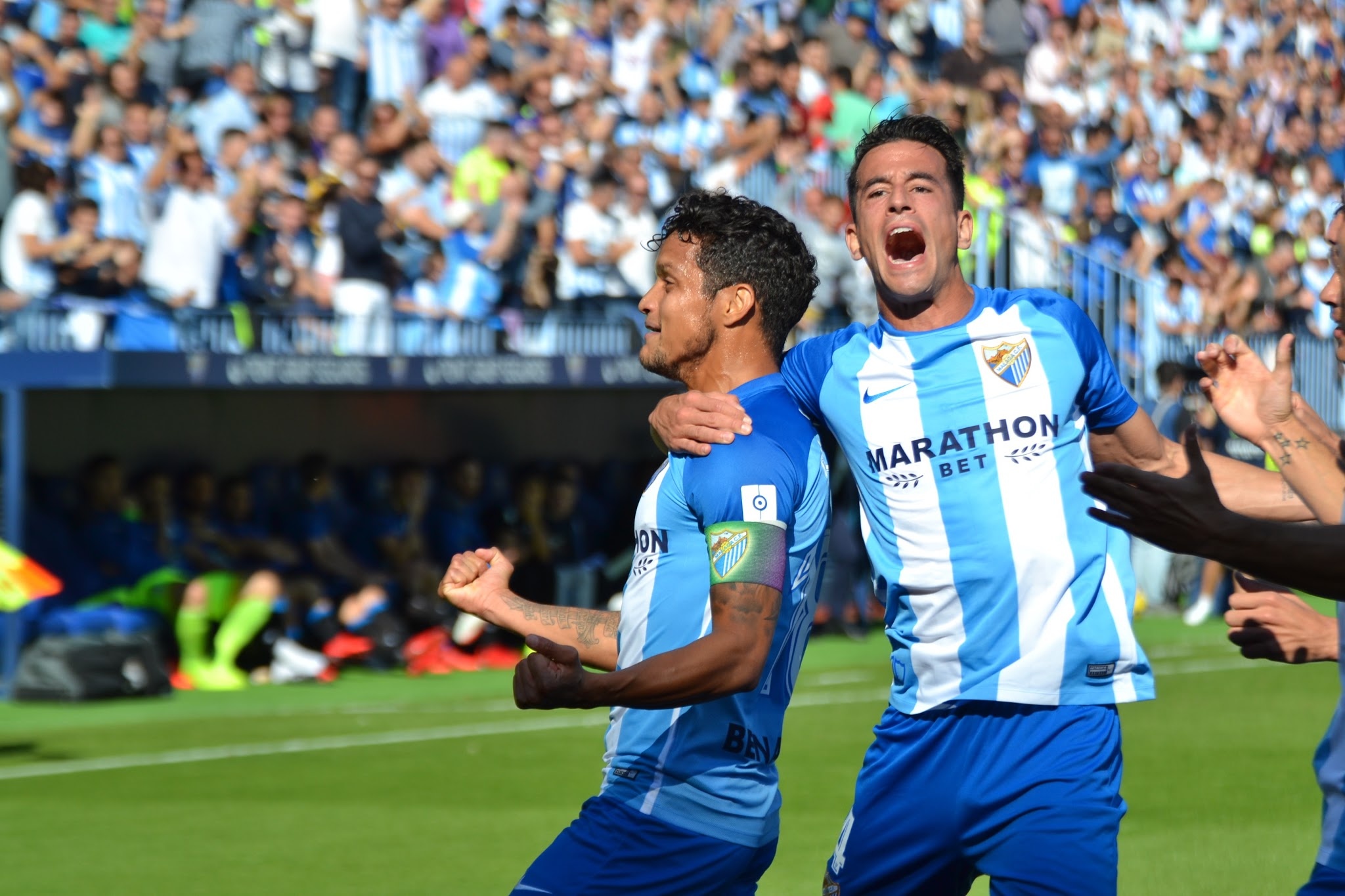 Rosales adelantó al Málaga con su segundo gol como blanquiazul