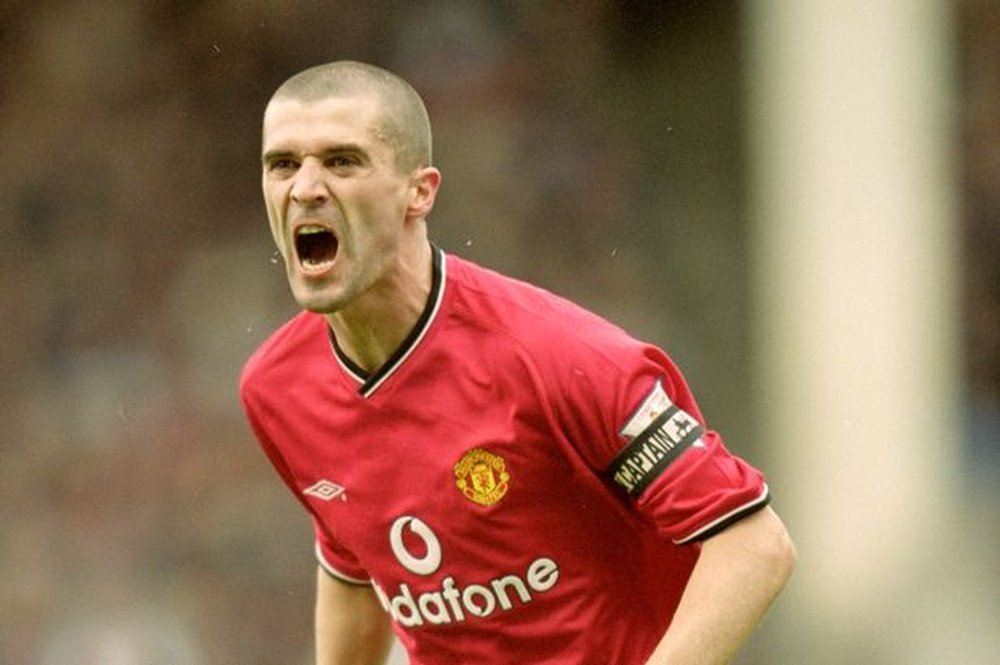 Roy Keane, con la camiseta del Manchester United. AFP