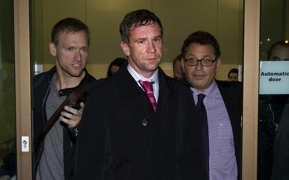 Russian businessman Vladimir Antonov leaves Westminister Magistrates Court in London on November 25, 2011