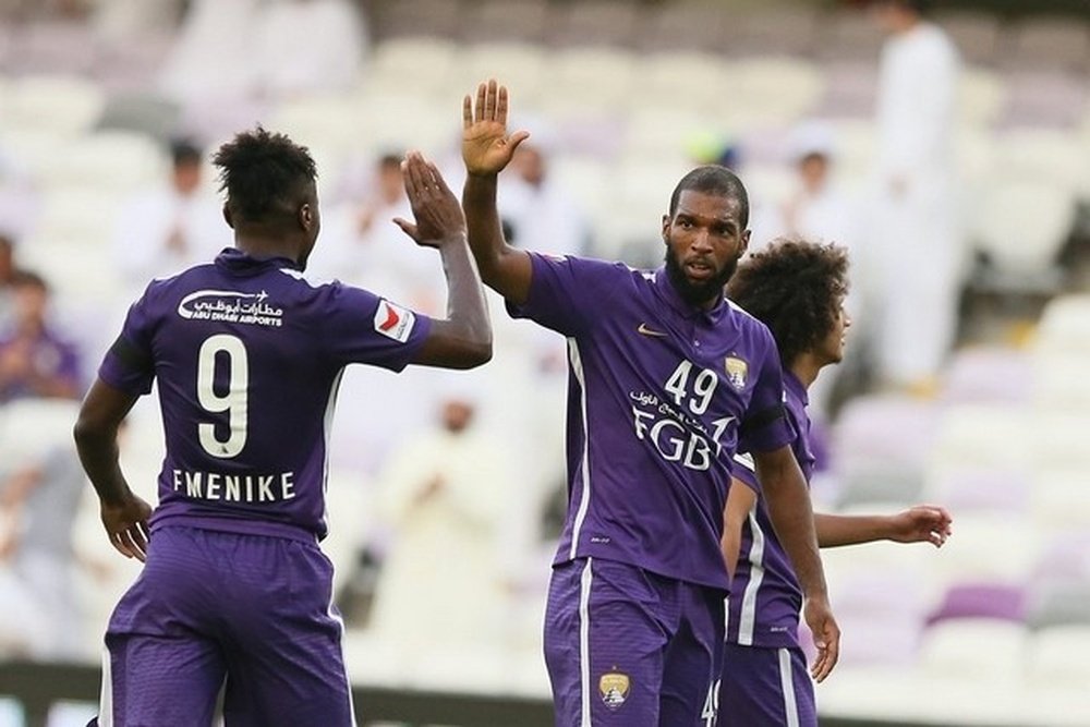 Babel celebrates a goal with Al-Ain. CanalDeportivo