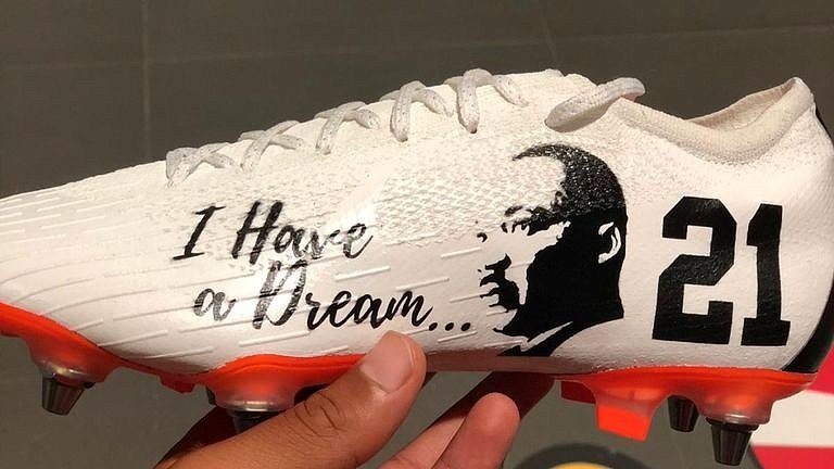 Bertrand pays tribute to Black History Month with special boots