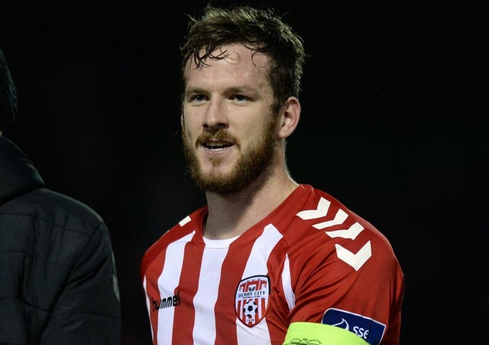 Ryan McBride, lors d'un match de la ligue irlandaise avec le Derry City. Twitter/DerryCityfc