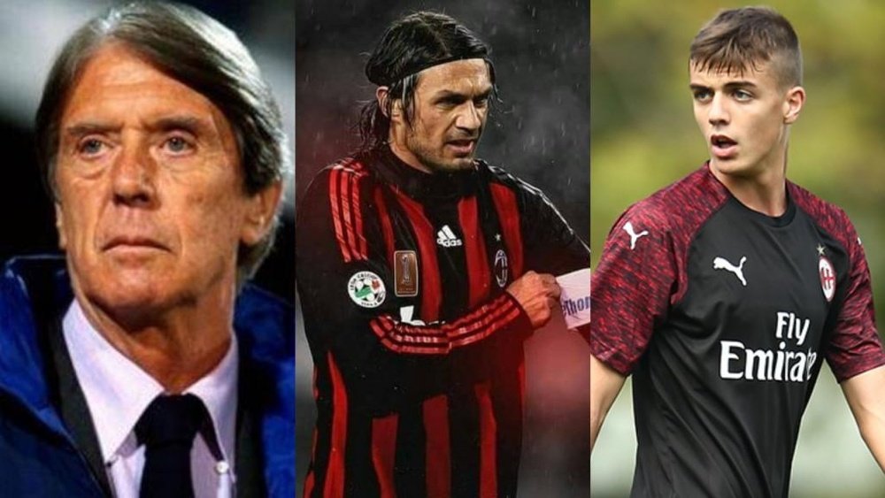Daniel Maldini é a terceira geração da família no Milan. Montaje/EFE/AFP/Milan