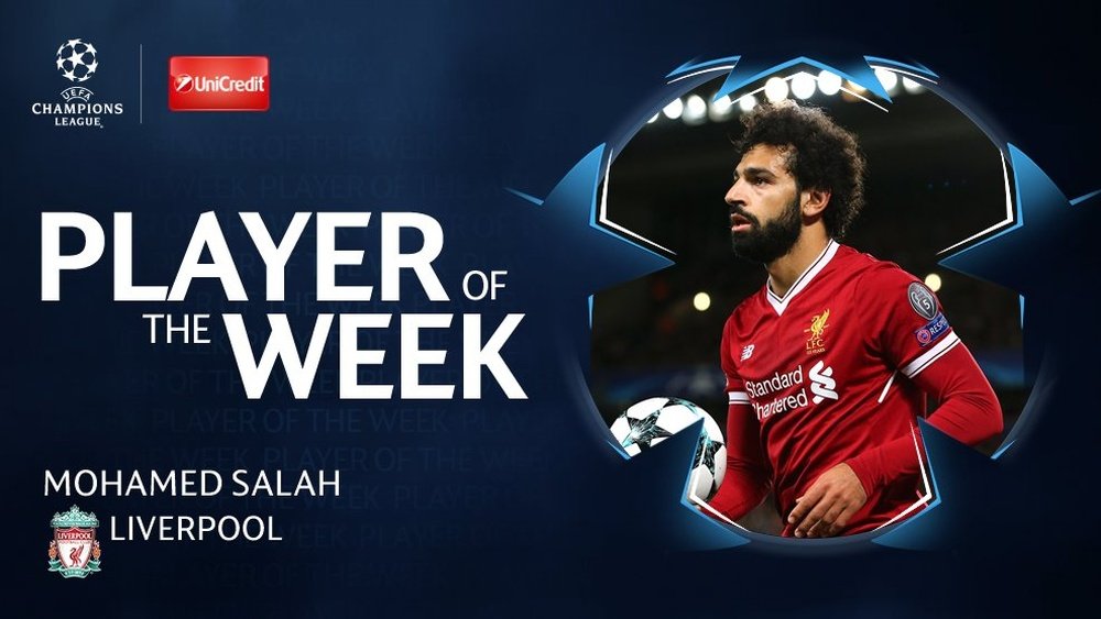 Salah, o melhor da semana da Champions. Twitter/UCL