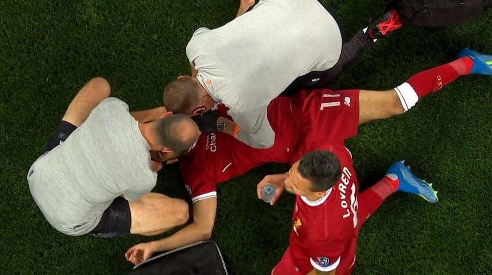 Salah needed treatment. Screenshot