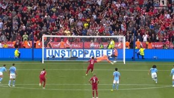 Salah marcó de penalti. Captura/DAZN