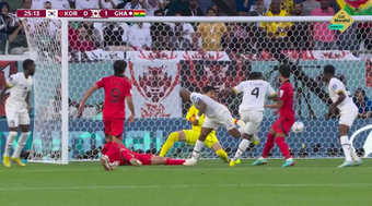 Salisu anotó el 0-1 del Corea del Sur-Ghana. Captura/GolMundial