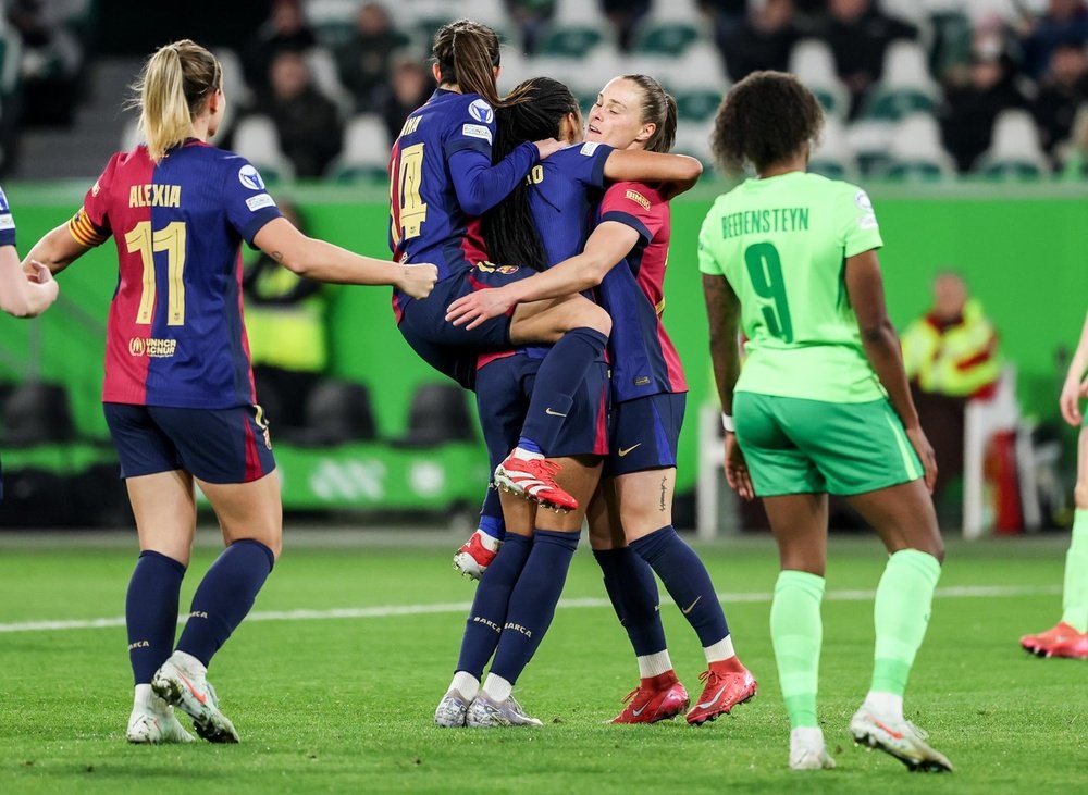 El Barcelona parte con ventaja en la vuelta ante el Wolfsburg. EFE
