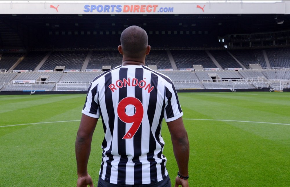 Rondon moved to St James Park on loan this summer. Twitter/NUFC