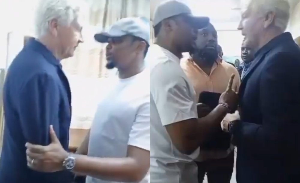 Eto'o has been involved in a heated argument with Cameroon boss Marc Brys. Twitter/pontalancapdl