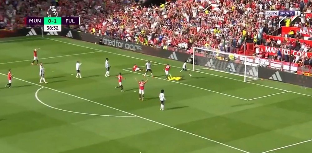 Sancho puts United level. Screenshot/DAZN