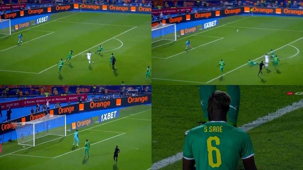 O gol inusitado que pode valer o título africano. Capturas/Eurosport