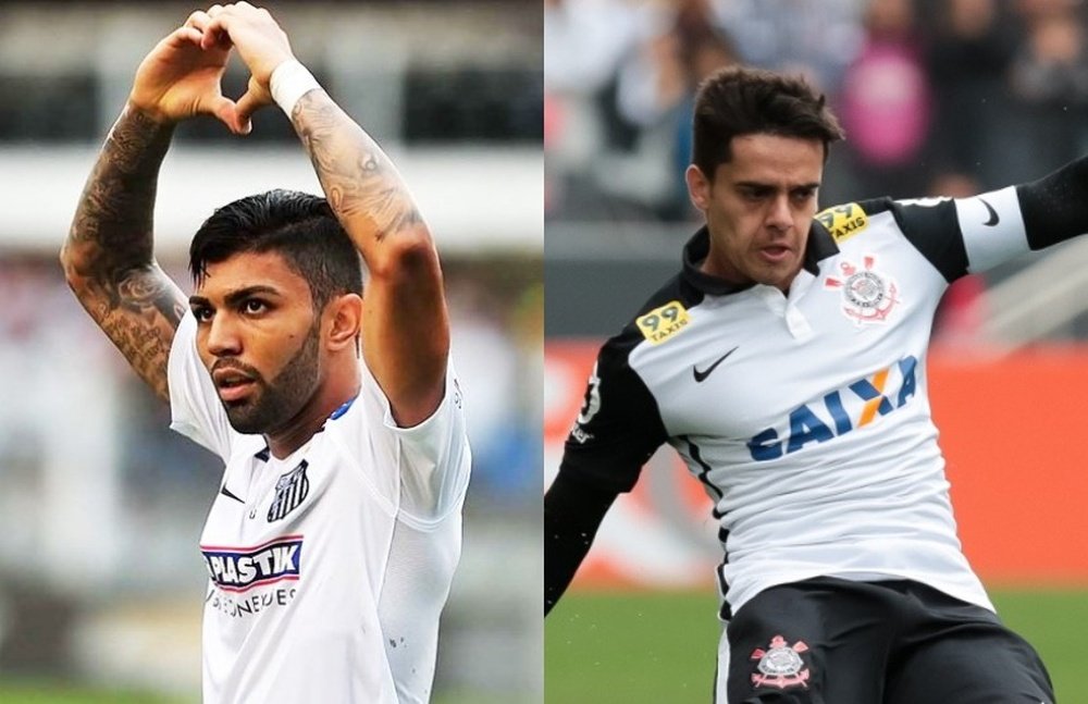 Santos e Corinthians se enfrentam pela 29ª rodada do Campeonato Brasileiro. Collage/Twitter