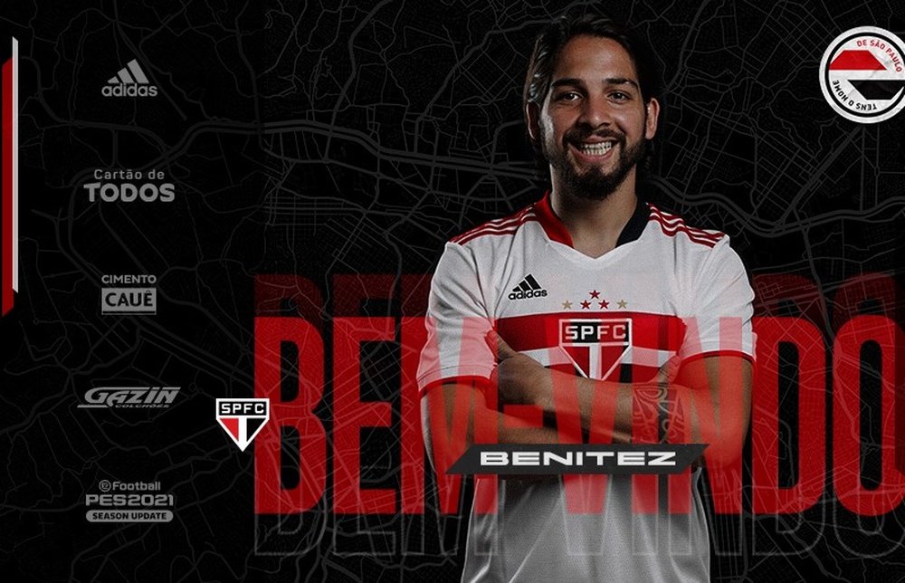 São Paulo anunciou o argentino Martín Benitez. Twitter/SaoPauloFC