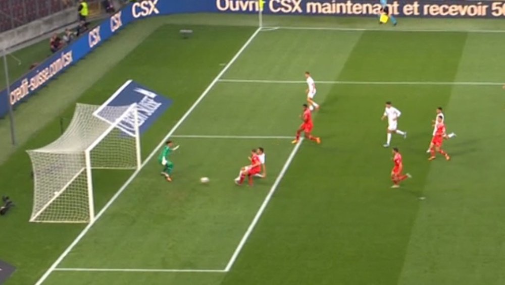Pablo Sarabia gave Spain the lead in Geneva. Screenshot/UEFA.tv