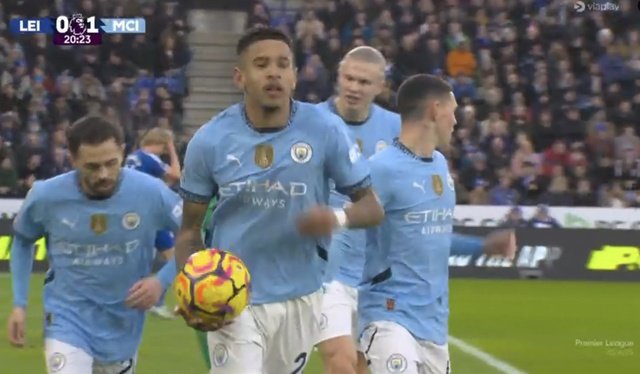 Savinho scores his first goal for Manchester City. Screenshot/X_@TheEuropeanLad