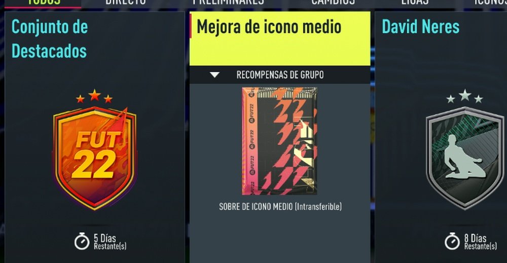 SBC 'Mejora de icono medio'. EA Sports