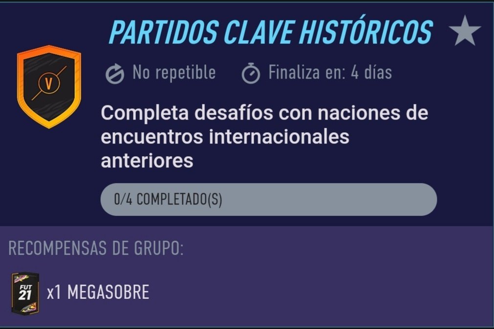 SBC 'Partidos clave históricos'. EA Sports