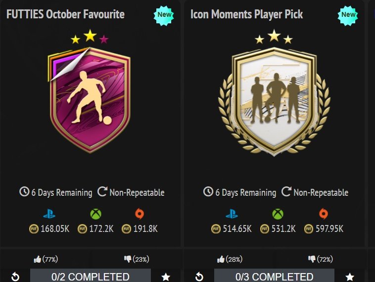 SBC 'Player pick Icono Momentos'. FUTBIN
