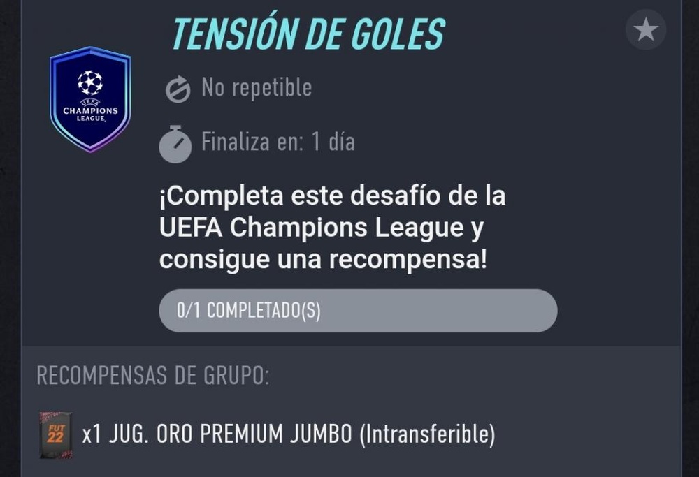 SBC 'Tensión de goles'. EA Sports