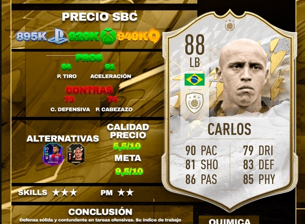 SBC de Roberto Carlos Mid. Team BeSoccer