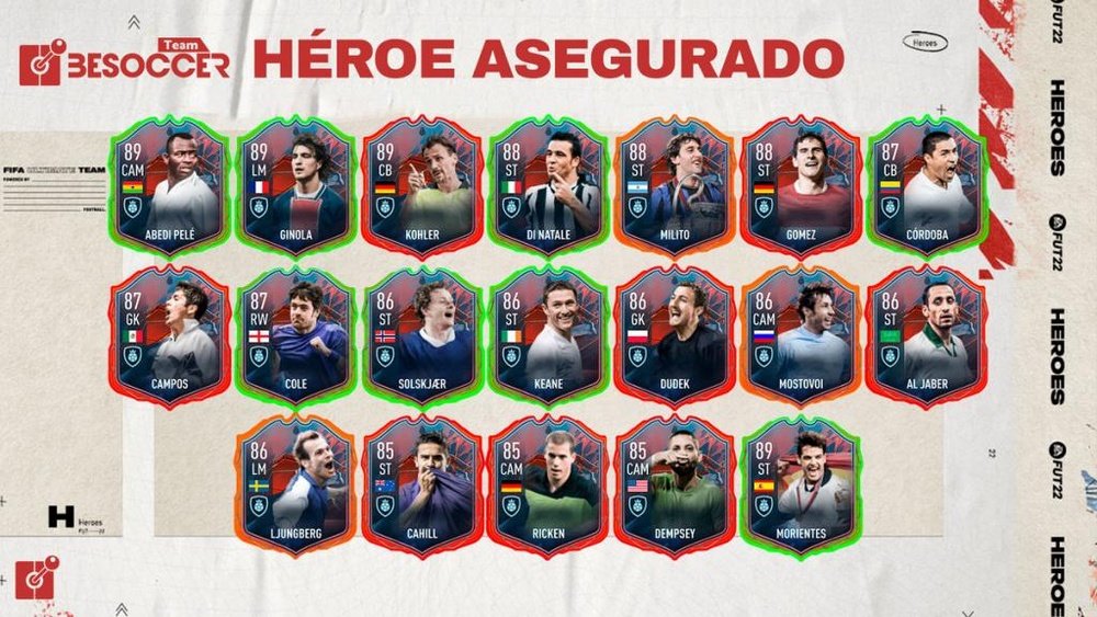 SBC FUT Héroes asegurado de FIFA 22. TeamBeSoccer