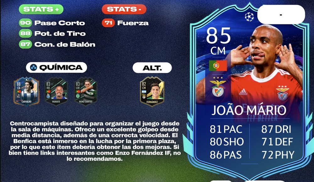 SBC Joao Mario RTTK. Team BeSoccer